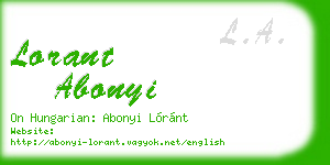 lorant abonyi business card