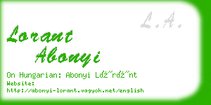 lorant abonyi business card